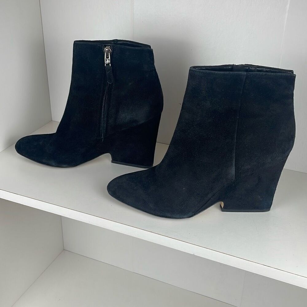Sam Edelman Wilson Suede Ankle Boots 8.5 Black